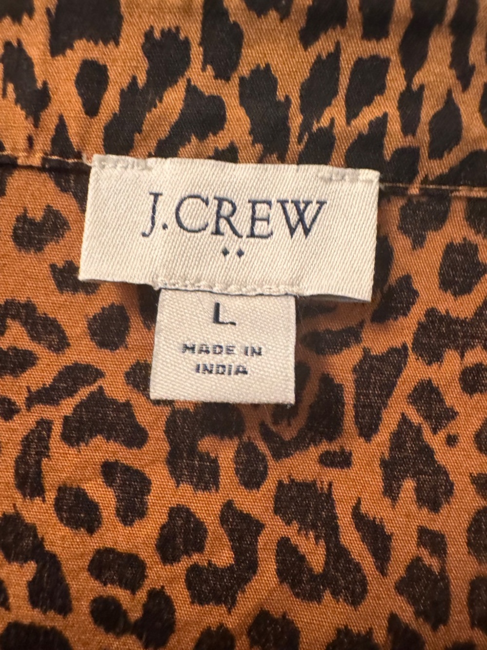JCrew Leopard Bubble Top Button Down with Tie Waist - Size L - Picture 4 of 4
